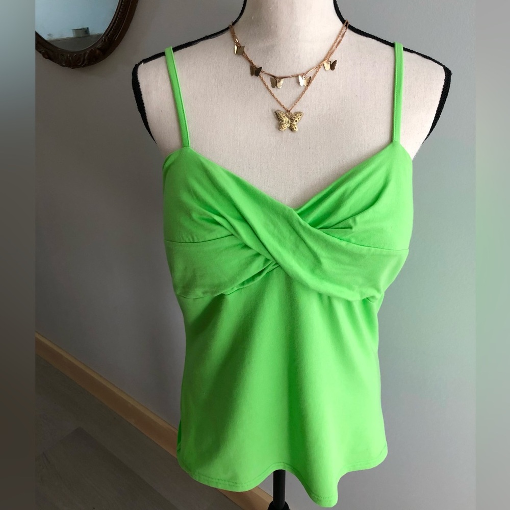 No Boundaries Lime Green Padded Stretch Tank Top Size XXL 20